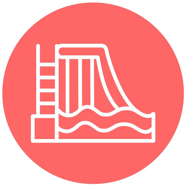 Diseño vectorial de estilo de icono de diapositiva de agua