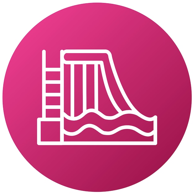 Diseño vectorial de estilo de icono de diapositiva de agua