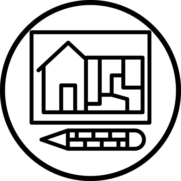 Diseño vectorial Estilo de icono de dibujo técnico
