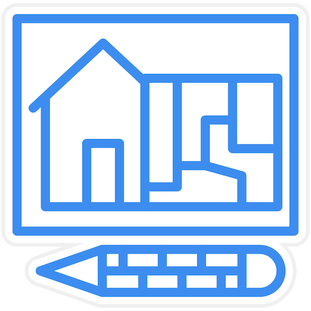 Diseño vectorial Estilo de icono de dibujo técnico