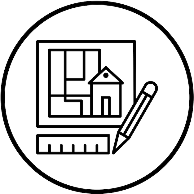 Diseño vectorial Estilo de icono de dibujo técnico