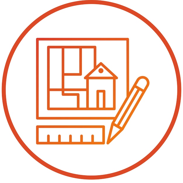 Diseño vectorial Estilo de icono de dibujo técnico