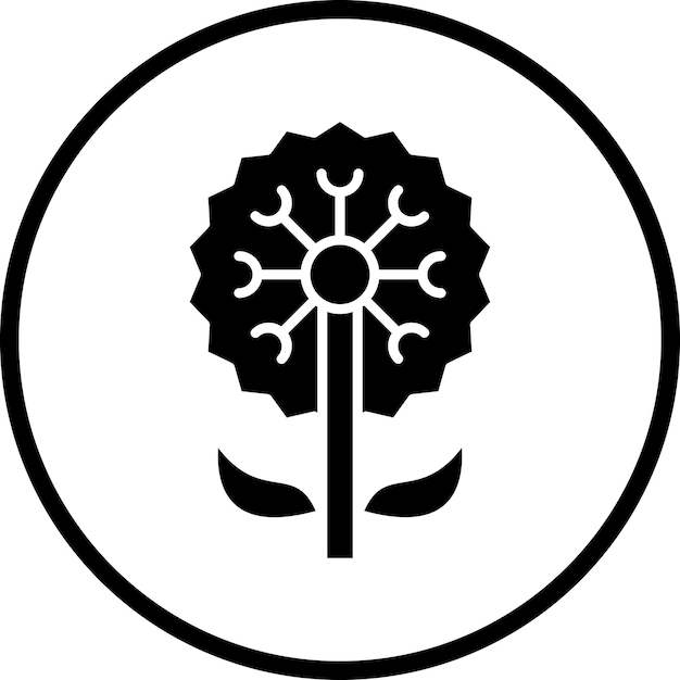 Diseño vectorial Estilo del icono del diente de león