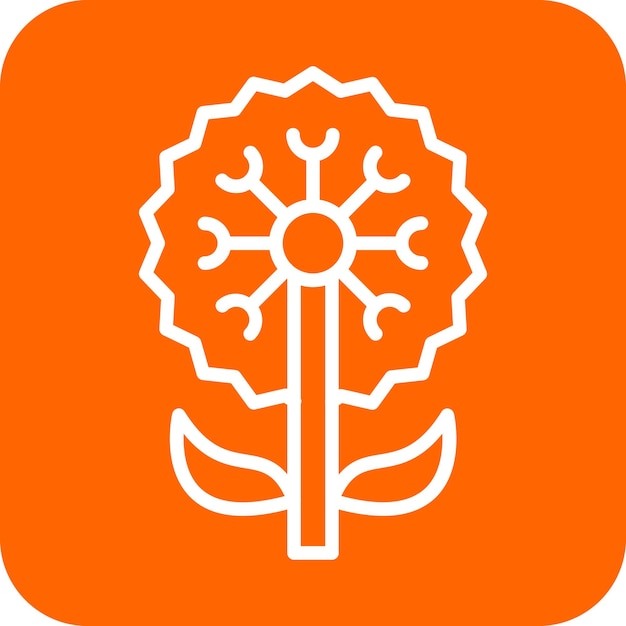 Diseño vectorial Estilo del icono del diente de león