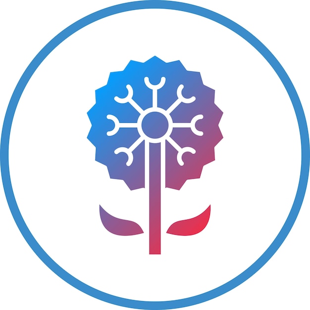 Diseño vectorial Estilo del icono del diente de león