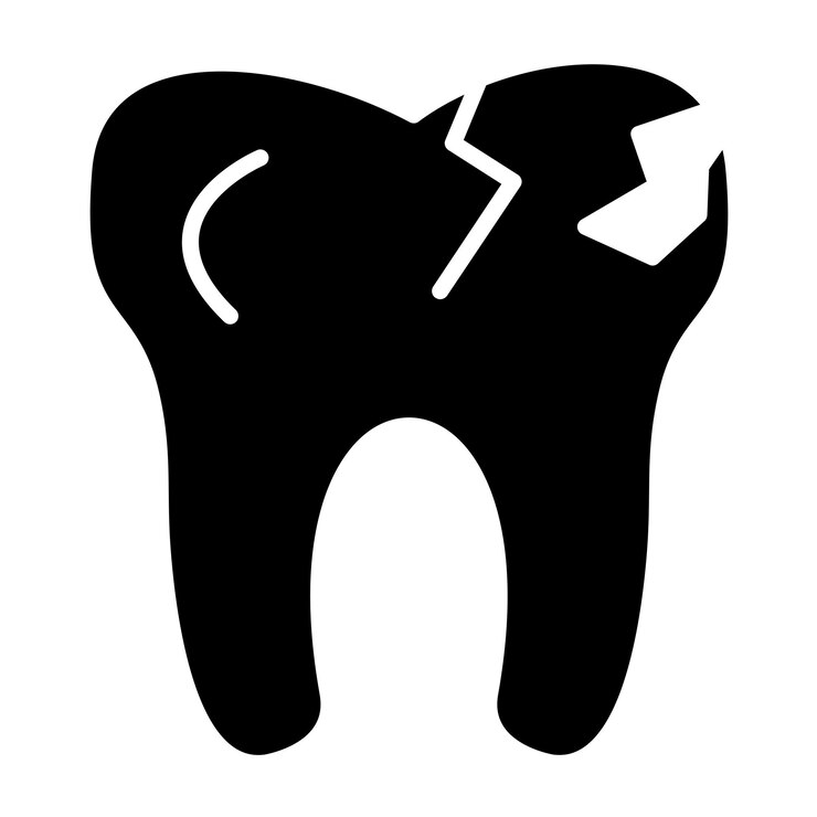 Vector diseño vectorial estilo del icono del diente roto