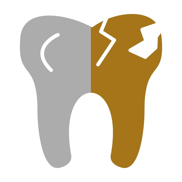 Diseño vectorial Estilo del icono del diente roto