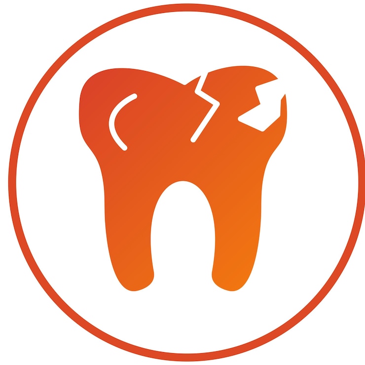 Vector diseño vectorial estilo del icono del diente roto