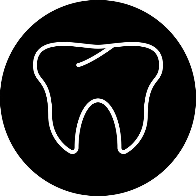 Diseño vectorial del estilo del icono del diente