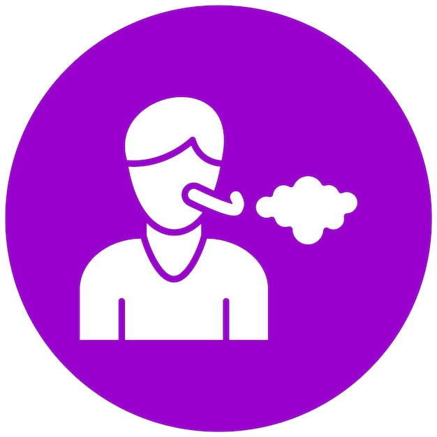 Diseño vectorial Estilo del icono de dificultad para respirar