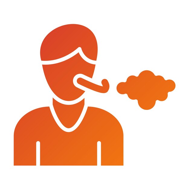 Diseño vectorial Estilo del icono de dificultad para respirar