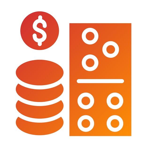 Vector diseño vectorial estilo del icono de dinero domino