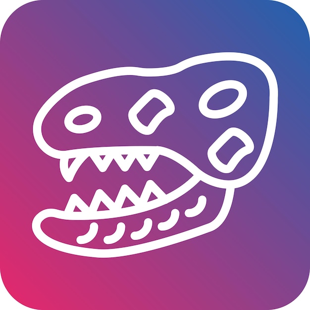 Diseño vectorial Estilo de icono de dinosaurio fósil