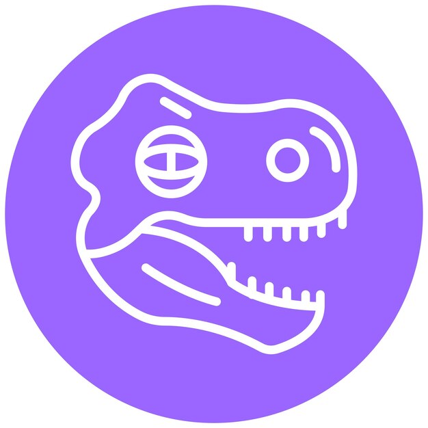 Diseño vectorial Estilo de icono de dinosaurio fósil