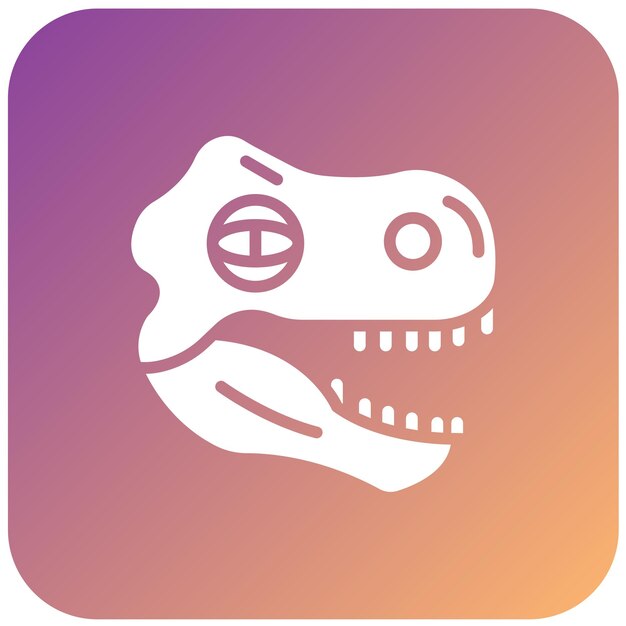 Diseño vectorial Estilo de icono de dinosaurio fósil