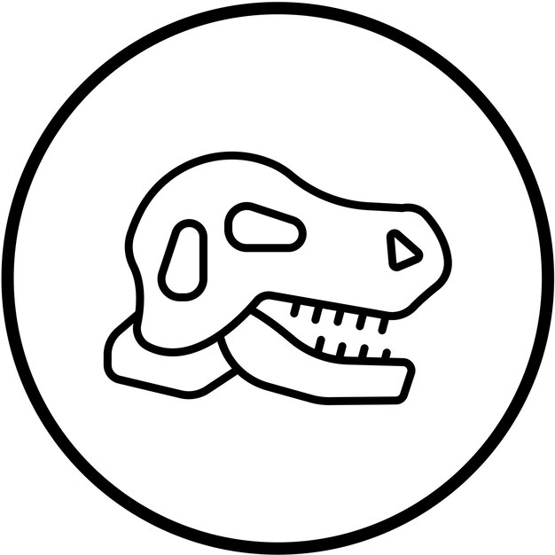 Diseño vectorial Estilo de icono de dinosaurio fósil
