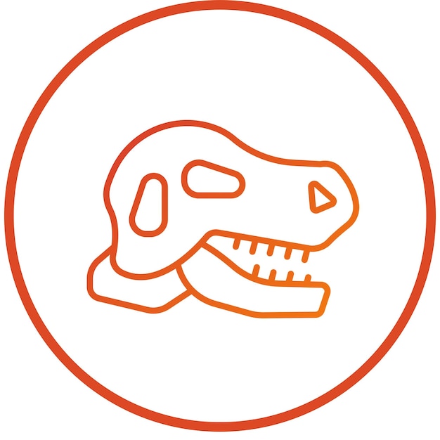Diseño vectorial Estilo de icono de dinosaurio fósil