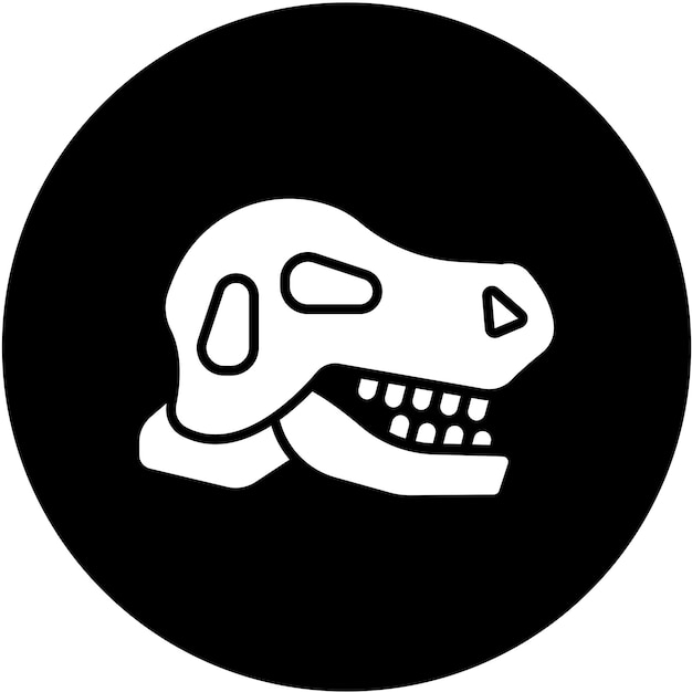 Diseño vectorial Estilo de icono de dinosaurio fósil