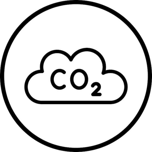 Diseño vectorial Estilo del icono de dióxido de carbono