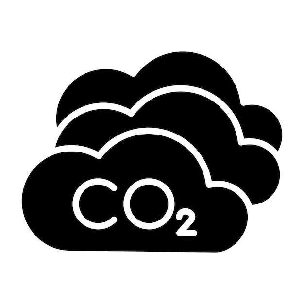 Diseño vectorial Estilo del icono de dióxido de carbono