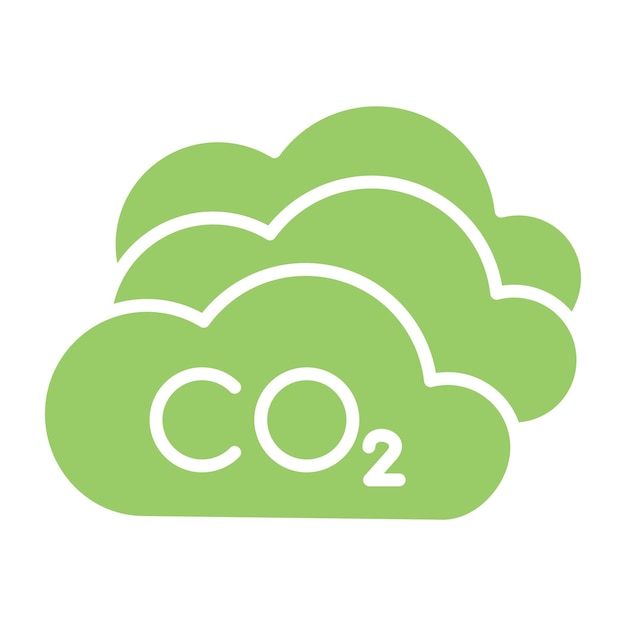 Diseño vectorial Estilo del icono de dióxido de carbono