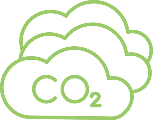 Diseño vectorial Estilo del icono de dióxido de carbono