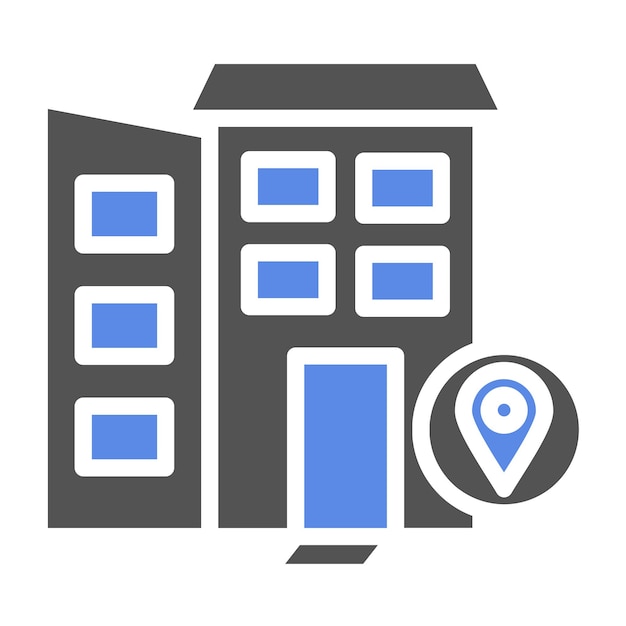 Diseño vectorial Estilo del icono de la dirección comercial