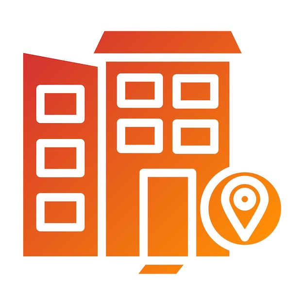 Diseño vectorial Estilo del icono de la dirección comercial