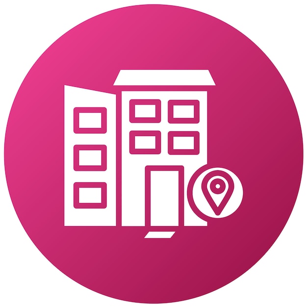 Diseño vectorial Estilo del icono de la dirección comercial