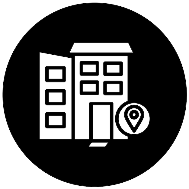 Diseño vectorial Estilo del icono de la dirección comercial