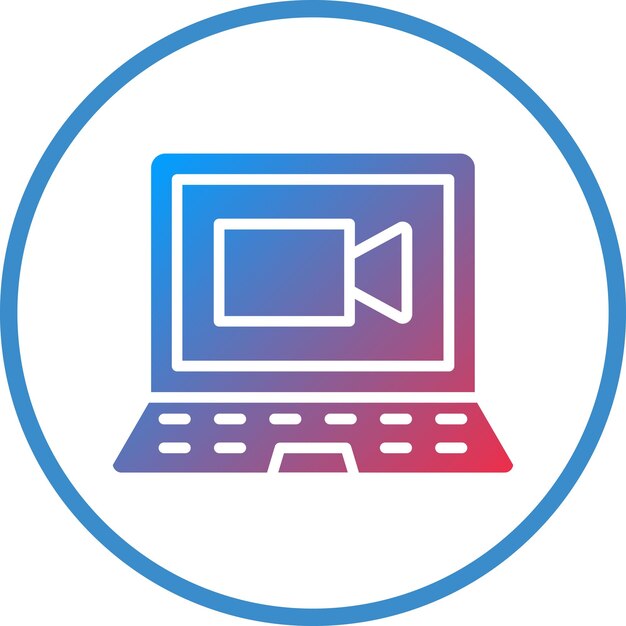 Diseño vectorial del estilo del icono de discusión de videoconferencia
