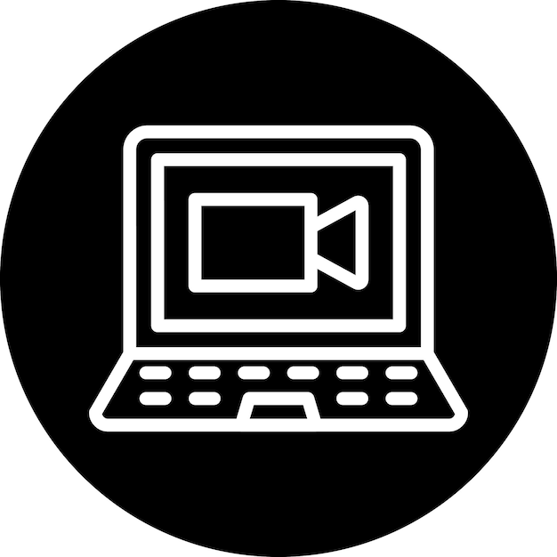 Diseño vectorial del estilo del icono de discusión de videoconferencia