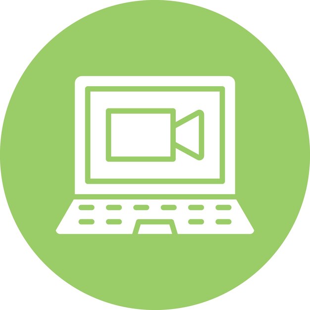 Diseño vectorial del estilo del icono de discusión de videoconferencia