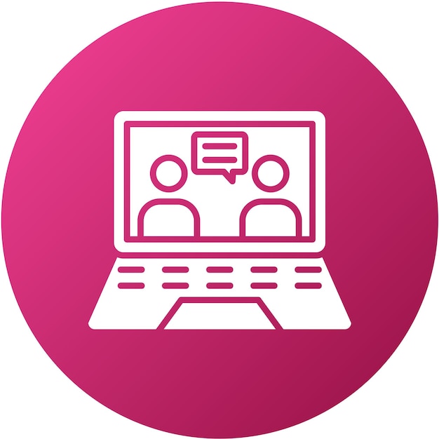 Diseño vectorial del estilo del icono de discusión de videoconferencia