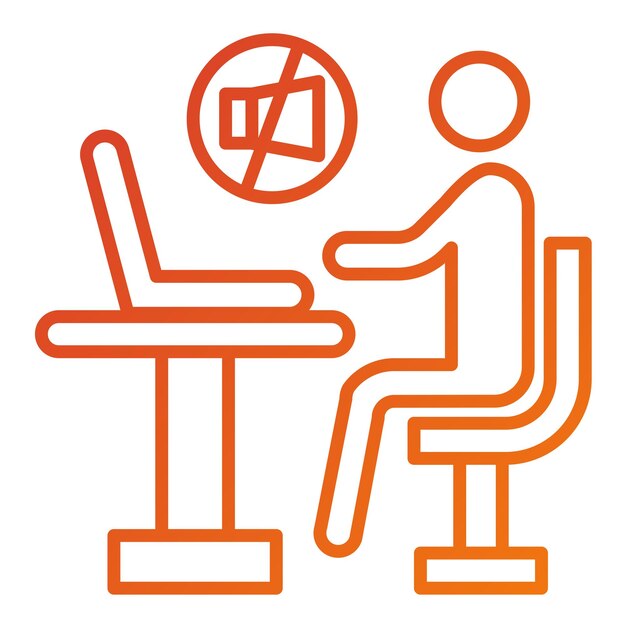 Diseño vectorial Estilo del icono de distracción del trabajo