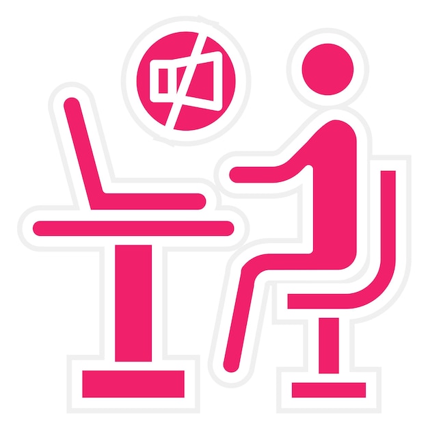 Diseño vectorial Estilo del icono de distracción del trabajo