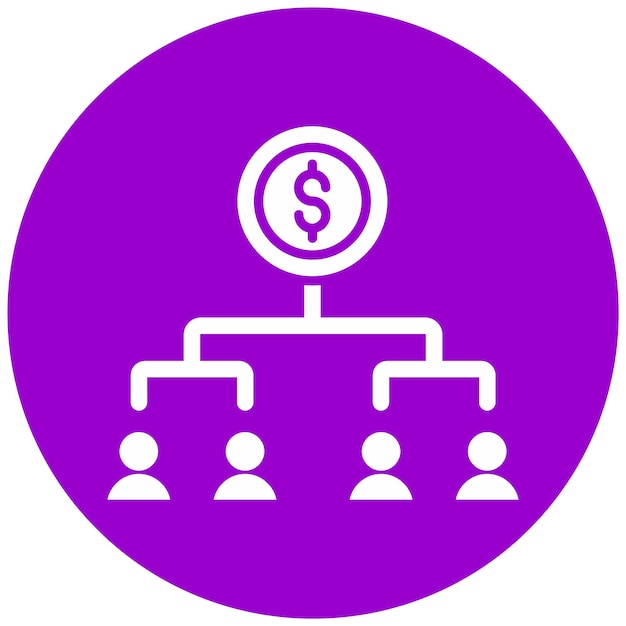 Diseño vectorial Estilo del icono de distribución de ingresos