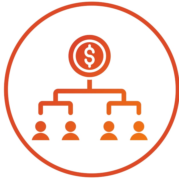 Diseño vectorial Estilo del icono de distribución de ingresos