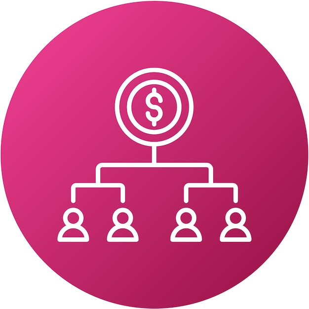 Diseño vectorial Estilo del icono de distribución de ingresos