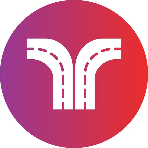 Diseño vectorial Estilo de icono dividido de la carretera