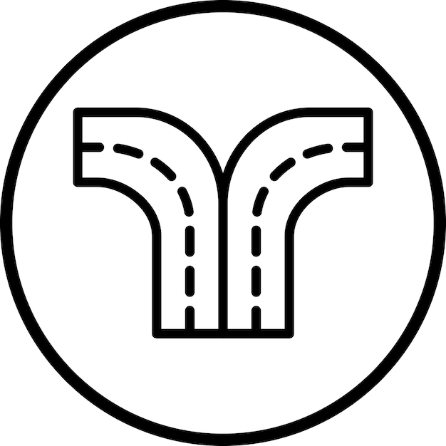 Diseño vectorial Estilo de icono dividido de la carretera