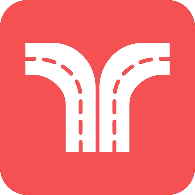 Diseño vectorial Estilo de icono dividido de la carretera