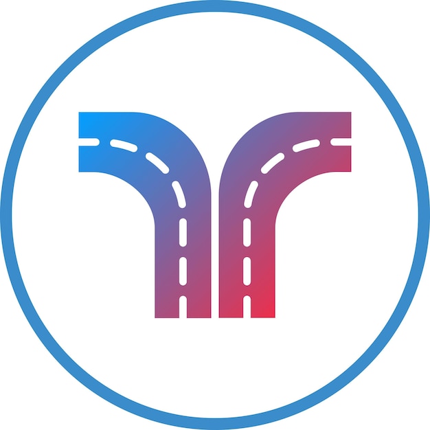 Diseño vectorial Estilo de icono dividido de la carretera