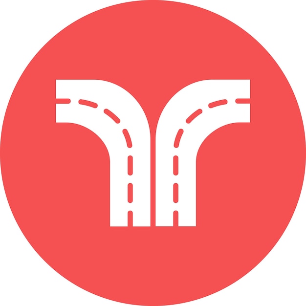 Diseño vectorial Estilo de icono dividido de la carretera