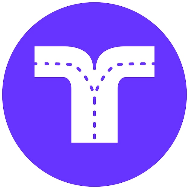 Diseño vectorial Estilo de icono dividido de la carretera