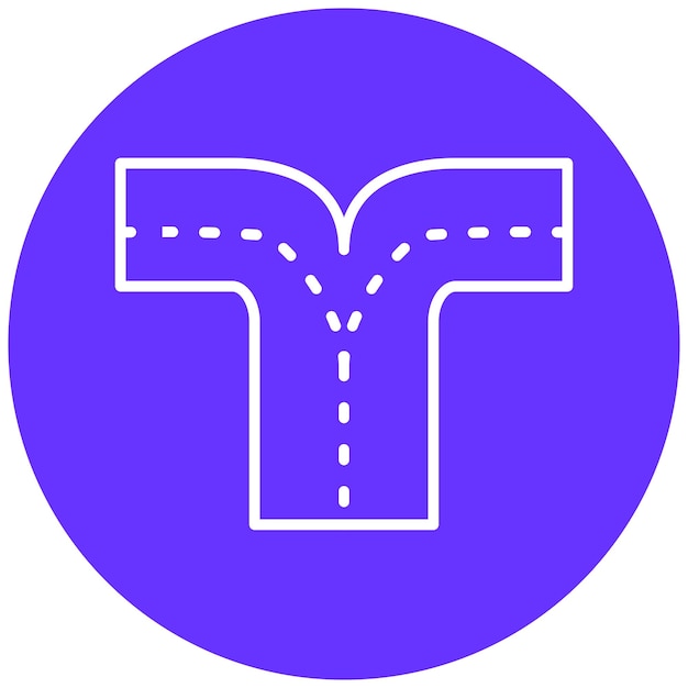 Diseño vectorial Estilo de icono dividido de la carretera