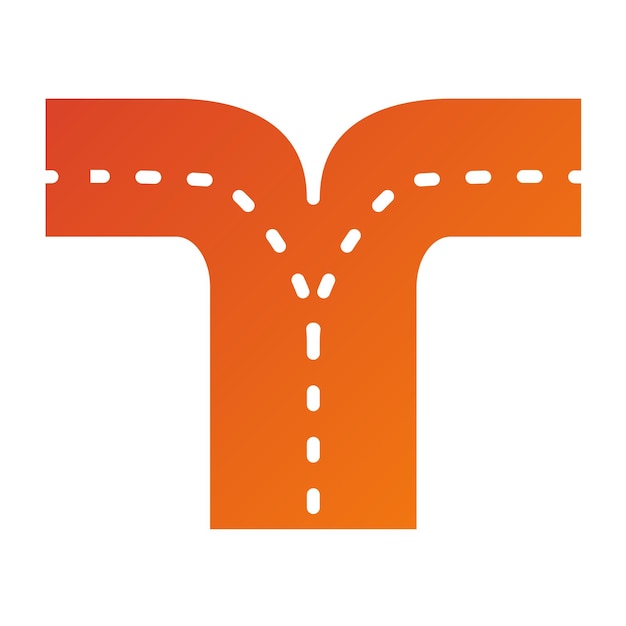 Diseño vectorial Estilo de icono dividido de la carretera