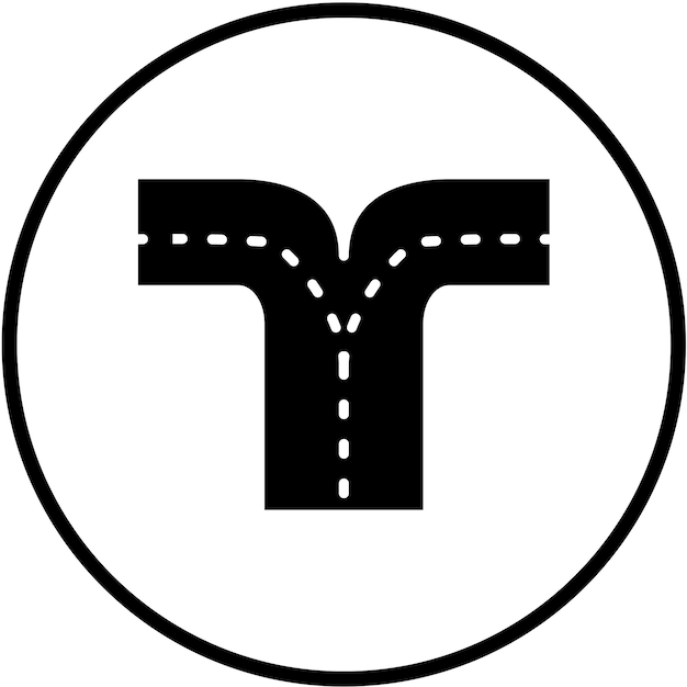 Diseño vectorial Estilo de icono dividido de la carretera