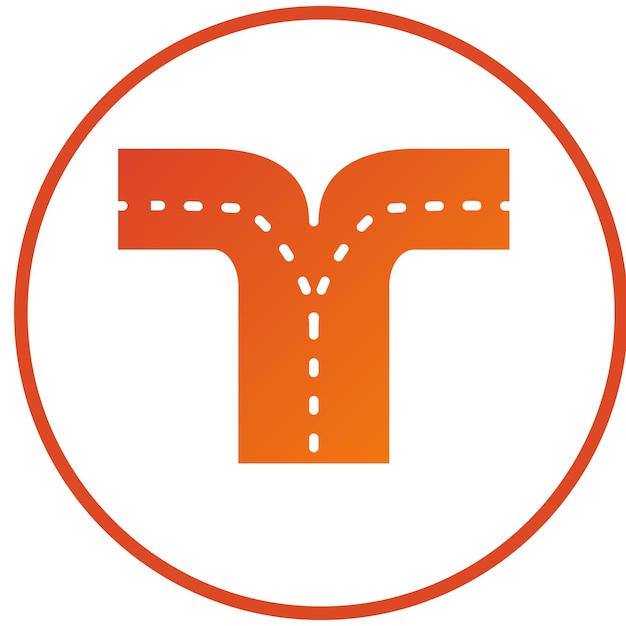 Diseño vectorial Estilo de icono dividido de la carretera