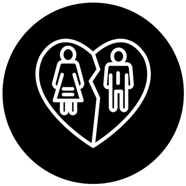 Diseño vectorial Estilo del icono de divorcio